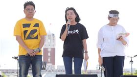 ▲716凱道王婉諭致詞，台下噓聲倒讚（圖／記者楊澍攝影）