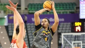 桃園雲豹戴維斯半場繳出14分、12籃板。（圖／桃園雲豹提供）