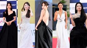 宋慧喬（左起）、秀智、潤娥、俞利、林知衍是紅毯5美。（圖/翻攝微博）