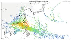 最新系集。（圖／翻攝自󠀠氣象粉專《台灣颱風論壇｜天氣特急》）