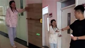 陪老婆復健「走一步發100元」！暖心尪成功讓妻下床20分鐘（圖／翻攝自微博／白鹿視頻）