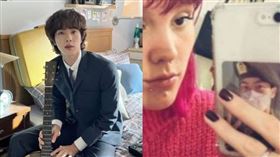 女粉將Jin的軍裝照貼在手機背面，沒想到意外救了她一命。（圖／翻攝自jin、ricmais IG）