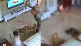 驚悚畫面曝！58歲翁「斧頭瘋砍2女童」　釀1人頭面挫裂傷、1人肋骨骨折。（圖／翻攝自微博）