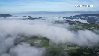 空拍震撼美景！埔里雲海翻出「觀音圈」