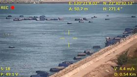 天使輪,貨櫃輪,沉沒,漂流,空櫃,屏東,小琉球,高屏溪,無人機,海巡署,空拍畫面