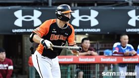 ▲統一獅右外野手林安可敲出安打。（圖／記者劉彥池攝影）