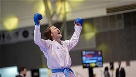 台灣空手道好手辜翠萍奪下亞錦賽首金。（圖/翻攝自空手道協會臉書）