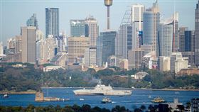 ▲美軍獨立級濱海作戰艦「坎培拉號」在澳洲雪梨成軍服役。（圖／路透社／達志影像）

