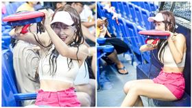 ▲小龍女LIKE現身中信兄弟涼水祭。（圖／LIKE提供）
