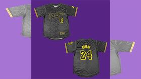 ▲道奇「湖人之夜」贈送布萊恩（Kobe Bryant）球衣。（圖／翻攝自MLB Life推特）