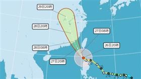 杜蘇芮「擴張速度變慢」花東降大豪雨。（圖／翻攝自氣象局）