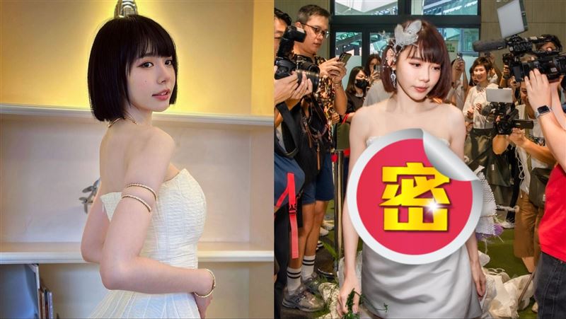 林明禎想婚了？披「凶猛深V」婚紗藏不住