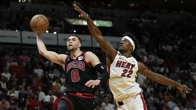 ▲熱火休賽季至今尚未有大動作補強，傳出對公牛「灌籃王」拉文（Zach LaVine）也抱有興趣。（圖／美聯社／達志影像）