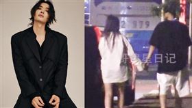 陸星木子洋被拍到與長髮女子手牽手約會，發文認愛卻讓粉絲生氣。（翻攝木子洋、酷哥追星日記微博）
