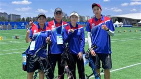 ▲成都世大運，女子複合弓女子團體射進銅牌戰。（圖／射箭協會提供）