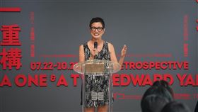 彭鎧立出席楊德昌展覽記者會（1）台北市立美術館21日舉行「一一重構：楊德昌」展覽記者會，楊德昌的遺孀彭鎧立（圖）出席致詞並接受媒體提問。中央社記者徐肇昌攝  112年7月21日