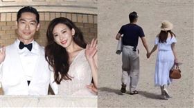 林志玲和老公AKIRK到法國凡爾賽宮參觀。（圖／翻攝微博）