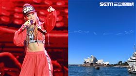 澳洲雪梨天空出現李玟的英文名。（圖／陳鎮川提供）