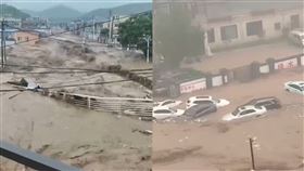 ▲北京暴雨「數十輛車被沖走」　（圖／翻攝自李老師不是你老師推特）