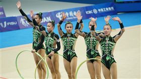 台灣韻律體操代表隊31日晚間在3帶2球團體賽摘下銅牌。（圖／大專體育總會提供）