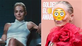 莎朗史東雖然臉上有皺紋，但仍展現65歲的優雅。（圖／美聯社／達志影像）