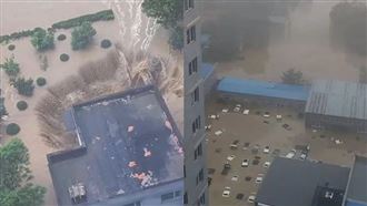 杜蘇芮暴雨灌河北　社區慘變孤島畫面曝光