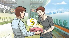 電腦業者林大為交代員工，將裝有現金的禮盒在高鐵站交給台南醫院資訊室組長。