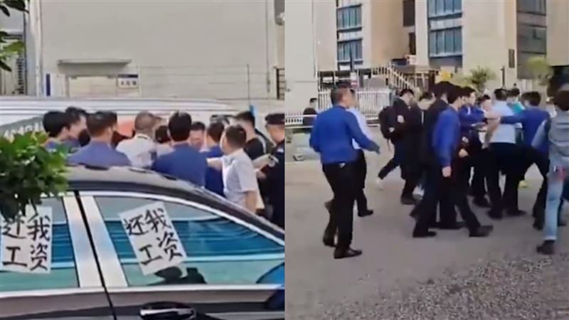 公司欠薪5.7億　董事長慘被圍毆狼狽倒地