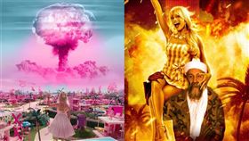 有日本網友直接酸回去，用「芭比海默」合成911事件與賓拉登。（組合圖／翻攝自Twitter）