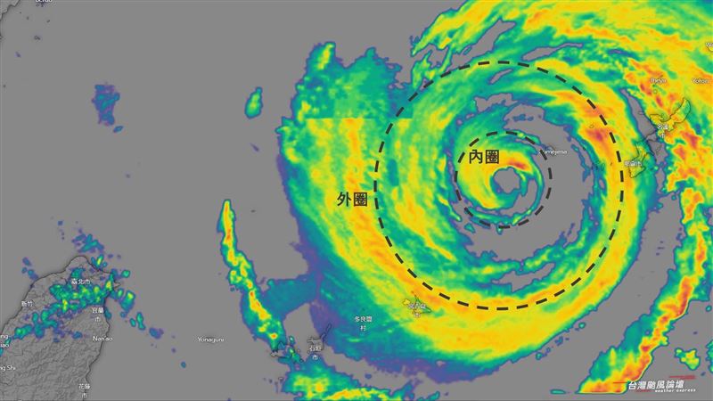 卡努颱風雙眼牆 　專家：目前達中颱上限