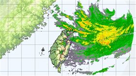 卡努颱風襲擊，氣象局表示，新北、台北、基隆、宜蘭應嚴加戒備。（圖／翻攝自氣象局）
