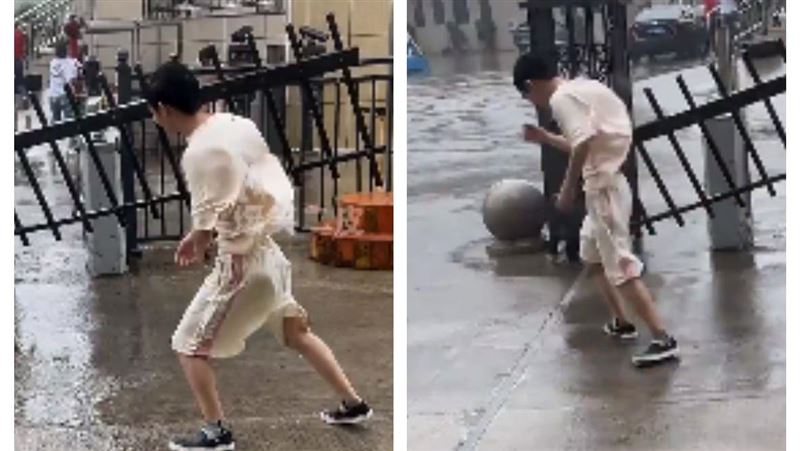 男大生出門「倒楣撞上颱風」下幕全場笑了