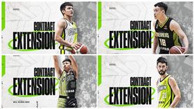 ▲夢想家續約林俊吉、楊盛硯、吳松蔚和簡浩。（圖／夢想家球團提供）