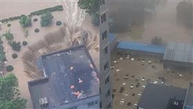 中國河北省涿州市「水尚仁佳」社區淹水。（圖／翻攝自微博）