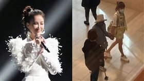 李玟出殯後首露面！86歲母親「一手拄柺、一手緊牽女兒」　網淚崩。（圖／翻攝自微博）