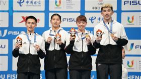 ▲成都世大運，台灣羽球混雙金包銀。（圖／大專體總提供）