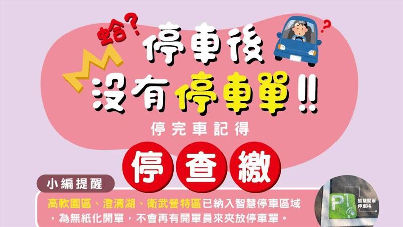 綠底白字智慧停車格！