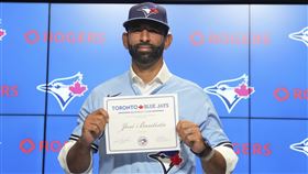 ▲包提斯塔（Jose Bautista）和藍鳥簽下1日合約。（圖／美聯社／達志影像）