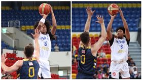 ▲「賀氏兄弟」賀丹（右）、賀博合力攻下30分，中華白仍58分差不敵美國。（圖／中華民國籃球協會提供）