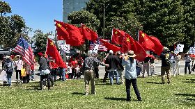 中國僑民抗議賴副總統過境舊金山