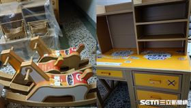 紙箱搖搖馬、溜滑梯／梁清欽先生授權提供