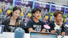 邵雨薇（左起）、曾敬驊、坤達分享拍攝《我的麻吉4個鬼》趣事。（圖／甲上娛樂提供）