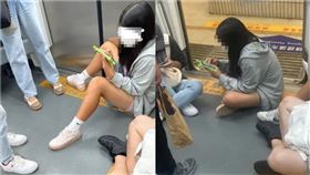 直接坐在車門口！台鐵女學生「腳開開擋道」照片曝光網看傻：丟人現眼　翻攝自Dcard