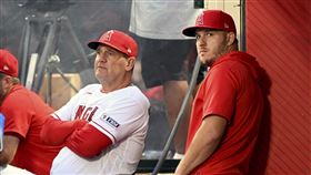 ▲「神鱒」楚奧特（Mike Trout）帶傷歸隊。（圖／美聯社／達志影像）