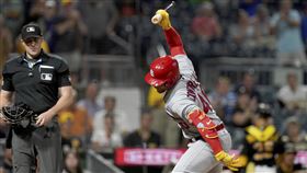 ▲康崔拉斯（Willson Contreras）吞K後不滿好球帶被驅逐出場。（圖／美聯社／達志影像）