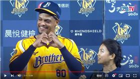 ▲中信兄弟洋投艾里歐的出場曲《愛人醉落去》是偶像王建民幫他挑的。（圖／翻攝自CPBLTV）