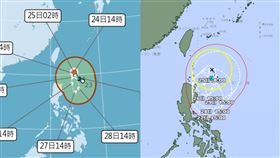 蘇拉颱風（圖／翻攝自中央氣象局、日本氣象廳）