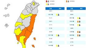 8月26日高溫特報。（圖／翻攝自中央氣象局）