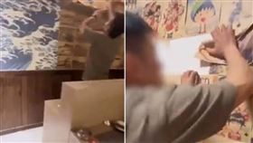 ▲因日本排核廢水，陸老闆爆氣砸掉自己的日本料理店。（圖／翻攝微博）