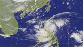 「蘇拉」明（28）天起將逐漸北轉接近台灣。（圖／翻攝自氣象局）